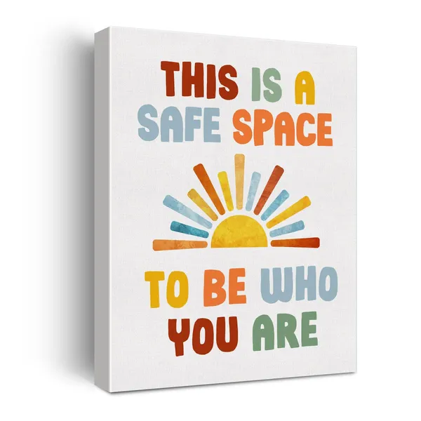 Multicolor_Mental_Health_Poster_Canvas_Wall_Art_|_For_Therapy_Office_Home_Decor_-_This_is_a_Safe_Space_to_Be_Who_You_are_Canvas_Print_Therapy_Wall_Art_Painting_Ready_to_Hang_-_Easel_&_Hanging_Hook_12_x_16_Inch