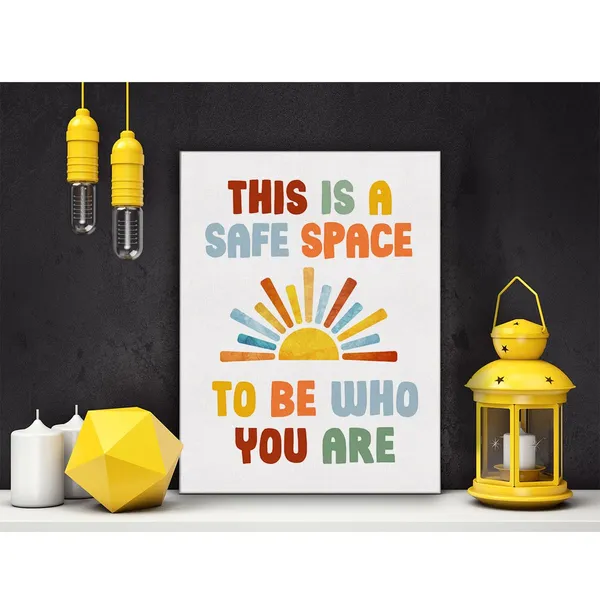 Multicolor_Mental_Health_Poster_Canvas_Wall_Art_|_For_Therapy_Office_Home_Decor_-_This_is_a_Safe_Space_to_Be_Who_You_are_Canvas_Print_Therapy_Wall_Art_Painting_Ready_to_Hang_-_Easel_&_Hanging_Hook_12_x_16_Inch