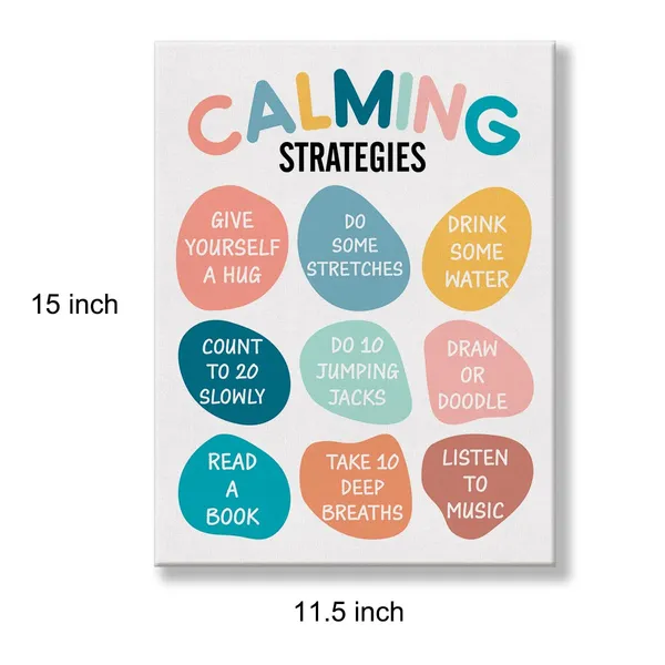 Multicolor_Mental_Health_Poster_Canvas_Wall_Art_|_For_Therapy_Office_Decor_Calming_Strategies_Canvas_Print_Wall_Art_Painting_Ready_to_Hang_-_Easel_&_Hanging_Hook_12_x_16_Inch