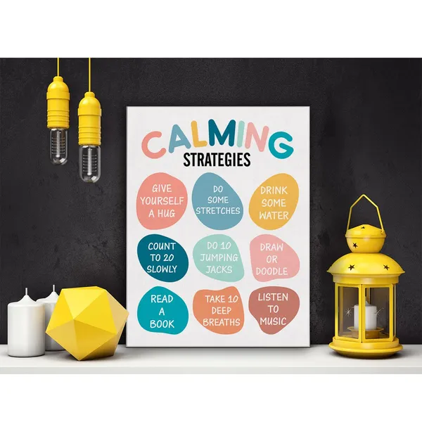 Multicolor_Mental_Health_Poster_Canvas_Wall_Art_|_For_Therapy_Office_Decor_Calming_Strategies_Canvas_Print_Wall_Art_Painting_Ready_to_Hang_-_Easel_&_Hanging_Hook_12_x_16_Inch