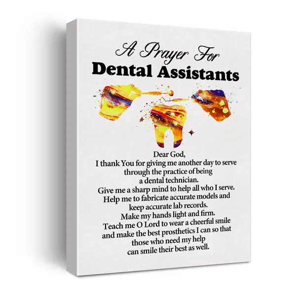 Multicolor_a_Dental_Assistant's_Prayer_Quote_Poster_Canvas_Wall_Art_|_For_Office_Home_Decor_-_Dental_Assistants_Gift_Dental_Professionals_Canvas_Print_Wall_Art_Painting_Ready_to_Hang_-_Easel_&_Hanging_Hook_12_x_16_Inch