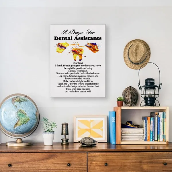 Multicolor_a_Dental_Assistant's_Prayer_Quote_Poster_Canvas_Wall_Art_|_For_Office_Home_Decor_-_Dental_Assistants_Gift_Dental_Professionals_Canvas_Print_Wall_Art_Painting_Ready_to_Hang_-_Easel_&_Hanging_Hook_12_x_16_Inch