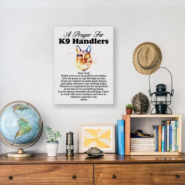 Multicolor_a_K9_Handler's_Prayer_Quote_Poster_Canvas_Wall_Art_|_For_Office_Home_Decor_-_Canine_Officer_Canvas_Print_Wall_Art_Painting_Ready_to_Hang_Gifts_-_Easel_&_Hanging_Hook_12_x_16_Inch