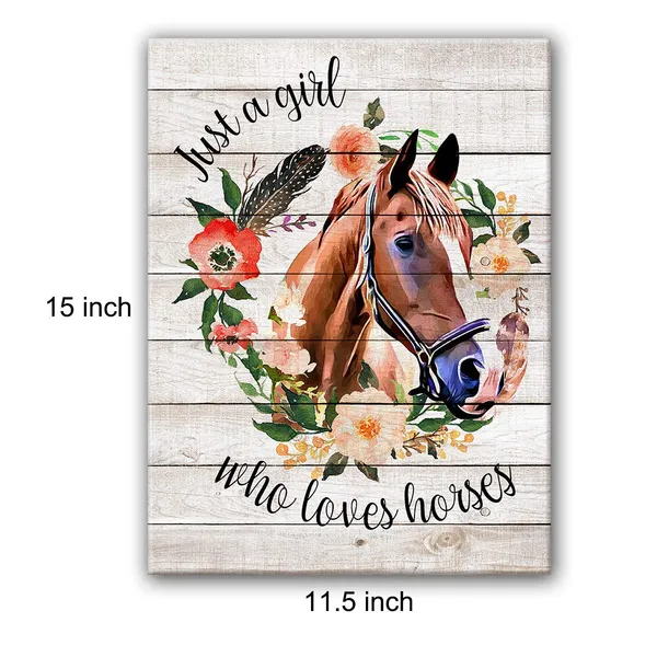 Multicolor_Cute_Just_A_Girl_Who_Loves_Horses_Poster_Canvas_Wall_Art_|_For_Home_Nursery_Decor_-_Easel_&_Hanging_Hook_12_x_16_Inch