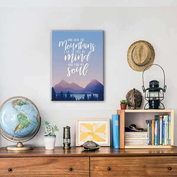 Multicolor_into_the_Mountains_I_Go_to_Lose_My_Mind_and_Find_My_Soul_Poster_Canvas_Wall_Art_Home_Decor_-Inspirational_Quote_Mountains_Canvas_Print_Wall_Art_Painting_Ready_to_Hang_Hiking_Camping_Gifts_-_Easel_&
