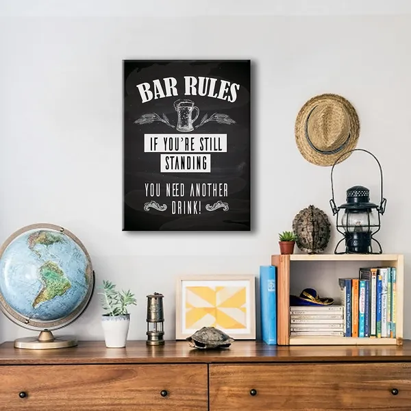 Multicolor_Black_Design_Bar_Rules_Canvas_Wall_Art,_Bar_Wall_Art_Signs,_Ready_to_Hang_Wall_Decoration_Print_Poster_|_For_Bar,_Framed_11.5"_X_15"