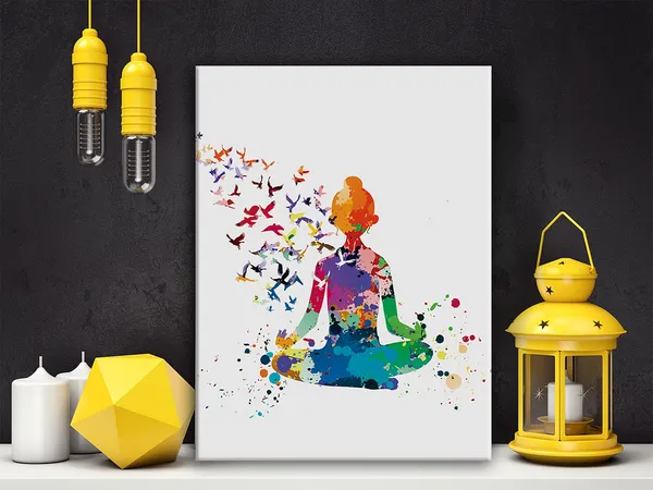 Multicolor_Yoga_Poster_Butterfly_Watercolor_Canvas_Wall_Art_|_For_HomeBedroomMeditation_Studio_Decor_Yoga_Sukhasana_Pose_Canvas_Print_Wall_Art_Painting_Ready_to_Hang_Spiritual_Gifts_Easel_&_Hanging_Hook