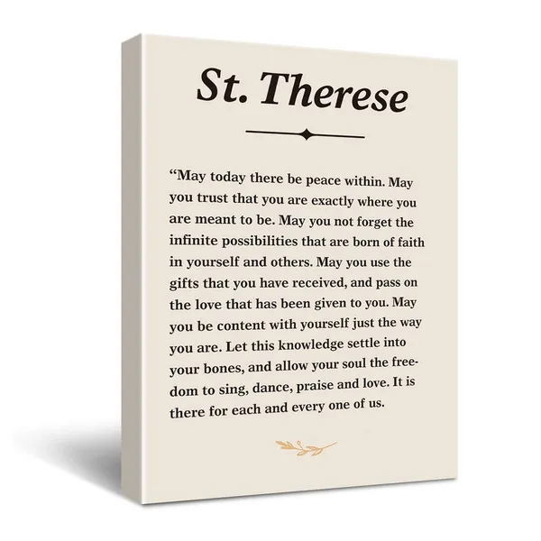 Multicolor_Inspirational_St._Teresa_Quote_May_Today_There_be_Peace_within_Poster_Canvas_Wall_Art_Painting_Ready_to_Hang_|_For_Home/Bedroom/Living_Room_Decor_-_Saint_Teresa_Quote_Wall_Decor_Canvas_Gifts_-_Easel_&_Hanging_Hook_12_x_16_Inch