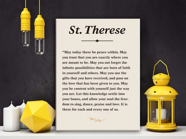 Multicolor_Inspirational_St._Teresa_Quote_May_Today_There_be_Peace_within_Poster_Canvas_Wall_Art_Painting_Ready_to_Hang_|_For_Home/Bedroom/Living_Room_Decor_-_Saint_Teresa_Quote_Wall_Decor_Canvas_Gifts_-_Easel_&_Hanging_Hook_12_x_16_Inch
