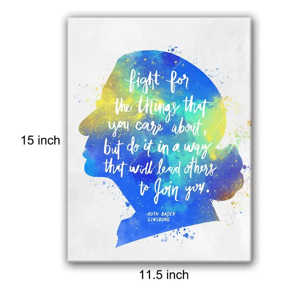 Multicolor_Inspirational_Ruth_Bader_Ginsburg_Quote_Fight_|_For_The_Things_That_You_Care_About_Poster_Canvas_Wall_Art_|_For_Home_Decor_-_Motivational_Ruth_Bader_Ginsburg_Feminist_Canvas_Print_Wall_Art_Painting_-_Easel_&_Hanging_Hook_12_x_16_Inch