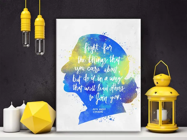 Multicolor_Inspirational_Ruth_Bader_Ginsburg_Quote_Fight_|_For_The_Things_That_You_Care_About_Poster_Canvas_Wall_Art_|_For_Home_Decor_-_Motivational_Ruth_Bader_Ginsburg_Feminist_Canvas_Print_Wall_Art_Painting_-_Easel_&_Hanging_Hook_12_x_16_Inch