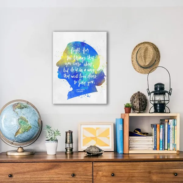 Multicolor_Inspirational_Ruth_Bader_Ginsburg_Quote_Fight_|_For_The_Things_That_You_Care_About_Poster_Canvas_Wall_Art_|_For_Home_Decor_-_Motivational_Ruth_Bader_Ginsburg_Feminist_Canvas_Print_Wall_Art_Painting_-_Easel_&_Hanging_Hook_12_x_16_Inch