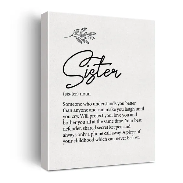 Multicolor_Sister_Gifts_|_For_Sisters_Brother_Framed,_Sister_Definition_Poster_Canvas_Wall_Art_Painting_Ready_to_Hang_|_For_Home/Office/Bedroom_Decor_-_Sister_Graduation_Birthday_Christmas_Gifts_-_Easel_&_Hanging_Hook_11.5x15_Inch