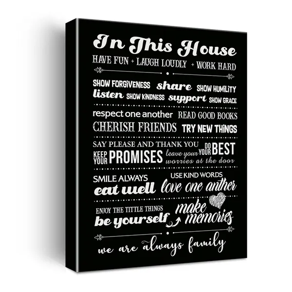 Multicolor_In_This_House_Sign_Canvas_Wall_Art,_Home_Rustic_Farmhouse_Wall_Decor,_Ready_to_Hang,_Framed_11.5"_X_15"