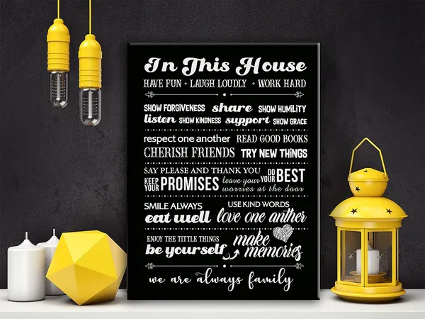 Multicolor_In_This_House_Sign_Canvas_Wall_Art,_Home_Rustic_Farmhouse_Wall_Decor,_Ready_to_Hang,_Framed_11.5"_X_15"