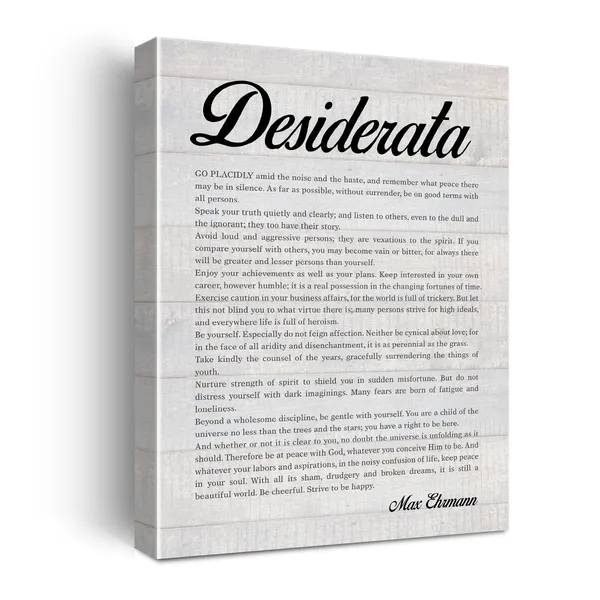 Multicolor_Desiderata_Literature_Quote_Poster_Canvas_Wall_Art_|_For_Office_Home_Decor_-_Motivational_Positive_Canvas_Print_Wall_Art_Painting_Ready_to_Hang_Gifts_-_Easel_&_Hanging_Hook_12_x_16_Inch
