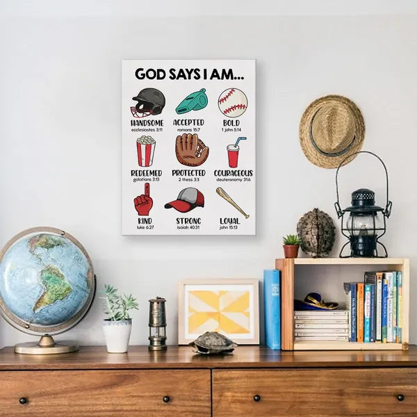 Multicolor_Inspirational_Motivational_God_Says_I_Am_Baseball_Poster_Canvas_Wall_Art_|_For_Home_Decor_Christian_Sports_Baseball_Canvas_Print_Painting_Framed_Gifts_-_Easel_&_Hanging_Hook_12_x_16_Inch