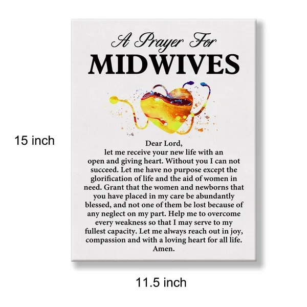 Multicolor_Prayer_|_For_Midwives_Quote_Poster_Canvas_Wall_Art_|_For_Office_Home_Decor_-_Midwife_Gift_Medical_Professionals_Canvas_Print_Wall_Art_Painting_Ready_to_Hang_Gifts_-_Easel_&_Hanging_Hook_12_x_16_Inch