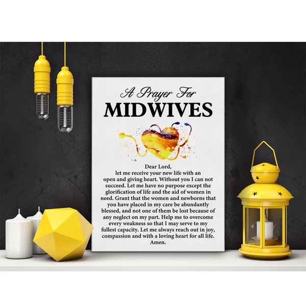 Multicolor_Prayer_|_For_Midwives_Quote_Poster_Canvas_Wall_Art_|_For_Office_Home_Decor_-_Midwife_Gift_Medical_Professionals_Canvas_Print_Wall_Art_Painting_Ready_to_Hang_Gifts_-_Easel_&_Hanging_Hook_12_x_16_Inch