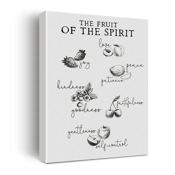 Multicolor_Fruit_of_The_Spirit_Sign_Canvas_Wall_Art_Painting_Ready_to_Hang_|_For_Home_Kitchen_Decor_-_Galatians_5:22_Bible_Verse_Art_Decor_Christian_Gifts_-_Easel_&_Hanging_Hook_12_x_16_Inch