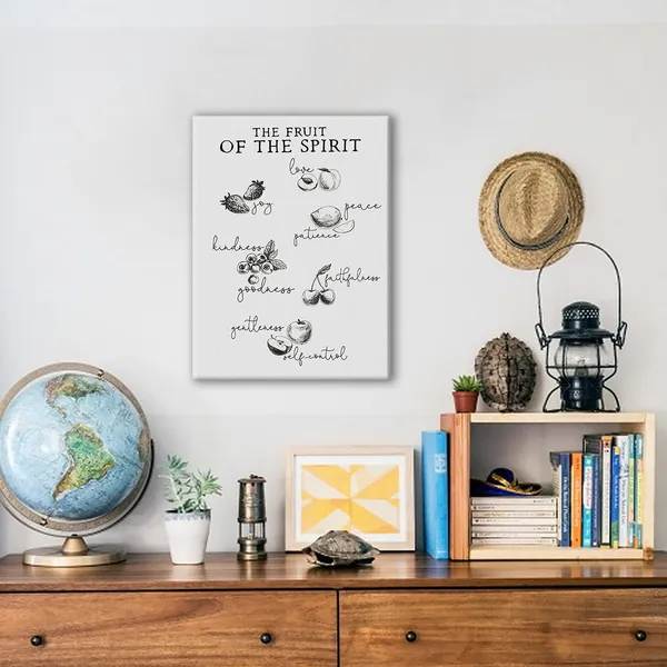 Multicolor_Fruit_of_The_Spirit_Sign_Canvas_Wall_Art_Painting_Ready_to_Hang_|_For_Home_Kitchen_Decor_-_Galatians_5:22_Bible_Verse_Art_Decor_Christian_Gifts_-_Easel_&_Hanging_Hook_12_x_16_Inch
