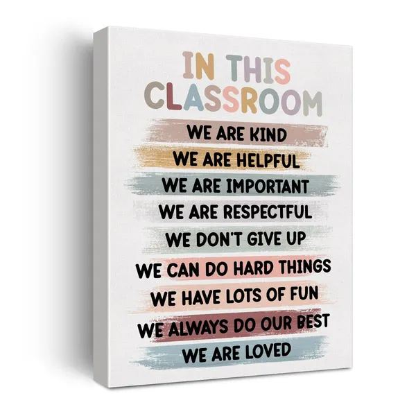 Multicolor_Classroom_Inspirational_Poster_Canvas_Wall_Art_|_For_Classroom_School_Decor_-_in_This_Classroom_We_Are_Quotes_Canvas_Print_Wall_Art_Inclusion_Painting_Ready_to_Hang_-_Easel_&_Hanging_Hook_12_x_16_Inch