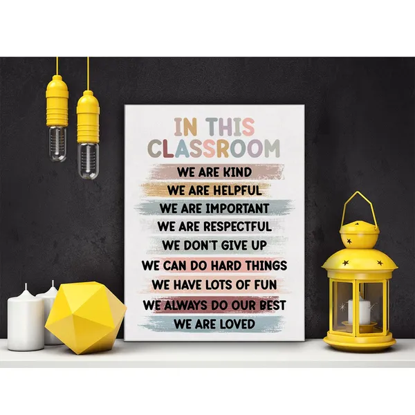 Multicolor_Classroom_Inspirational_Poster_Canvas_Wall_Art_|_For_Classroom_School_Decor_-_in_This_Classroom_We_Are_Quotes_Canvas_Print_Wall_Art_Inclusion_Painting_Ready_to_Hang_-_Easel_&_Hanging_Hook_12_x_16_Inch