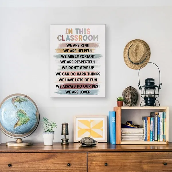 Multicolor_Classroom_Inspirational_Poster_Canvas_Wall_Art_|_For_Classroom_School_Decor_-_in_This_Classroom_We_Are_Quotes_Canvas_Print_Wall_Art_Inclusion_Painting_Ready_to_Hang_-_Easel_&_Hanging_Hook_12_x_16_Inch
