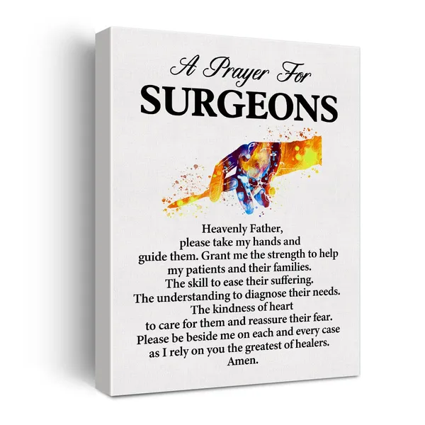 Multicolor_a_Surgeon's_Prayer_Quote_Poster_Canvas_Wall_Art_|_For_Office_Home_Decor_-_Surgeon_Gift_Medical_Professionals_Canvas_Print_Wall_Art_Painting_Ready_to_Hang_Gifts_-_Easel_&_Hanging_Hook_12_x_16_Inch