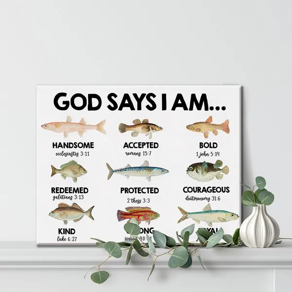 Multicolor_Inspirational_Motivational_God_Says_I_Am_Fishing_Poster_Canvas_Wall_Art_|_For_Home_Decor_Christian_Bible_Verses_Fishing_Canvas_Print_Painting_Ready_to_Hang_Gifts_-_Easel_&_Hanging_Hook_12_x_16_Inch