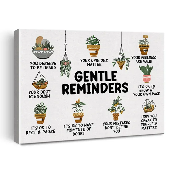 Multicolor_Mental_Health_Poster_Positive_Affirmations_Canvas_Wall_Art_|_For_Therapy_Office_Decor_Gentle_Reminders_Canvas_Print_Wall_Art_Painting_Ready_to_Hang_-_Easel_&_Hanging_Hook_12_x_16_Inch