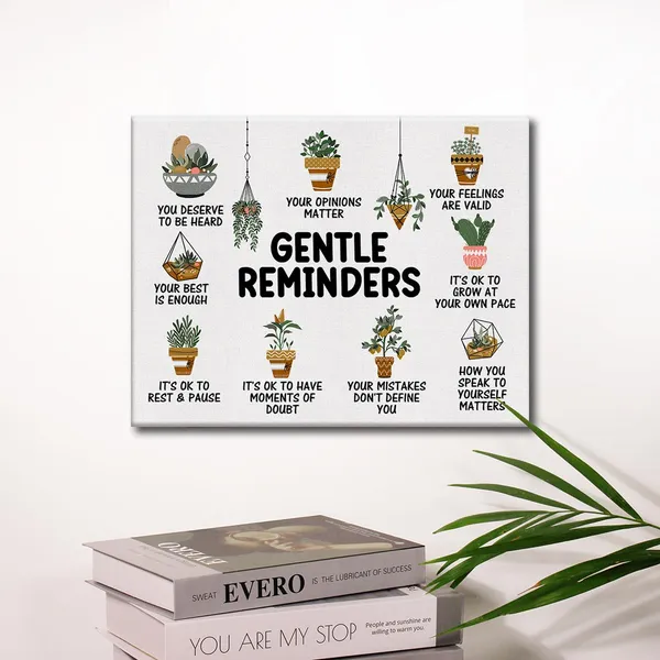 Multicolor_Mental_Health_Poster_Positive_Affirmations_Canvas_Wall_Art_|_For_Therapy_Office_Decor_Gentle_Reminders_Canvas_Print_Wall_Art_Painting_Ready_to_Hang_-_Easel_&_Hanging_Hook_12_x_16_Inch