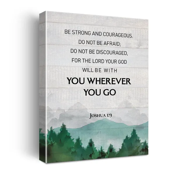 Multicolor_Christian_Joshua_1:9_Be_Strong_and_Courageous_Canvas_Wall_Art_|_For_Office_Home_Decor_-_Positive_Scripture_Canvas_Print_Wall_Art_Painting_Ready_to_Hang_Gifts_-_Easel_&_Hanging_Hook_12_x_16_Inch