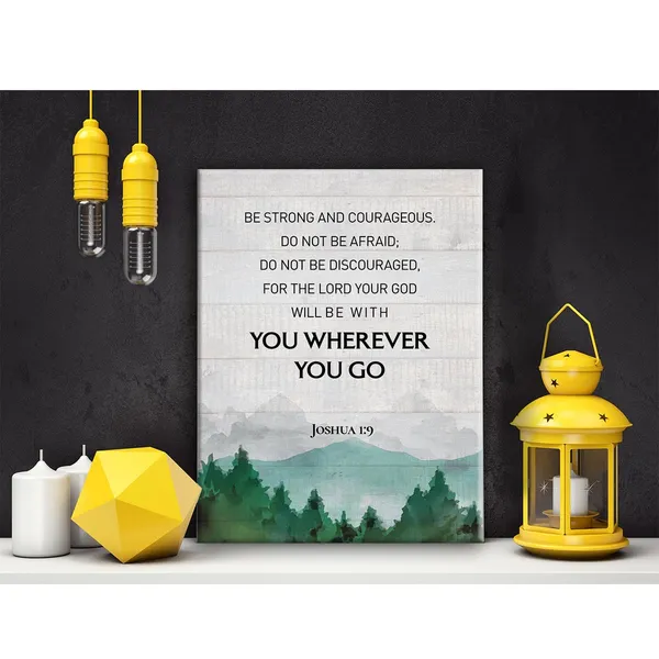 Multicolor_Christian_Joshua_1:9_Be_Strong_and_Courageous_Canvas_Wall_Art_|_For_Office_Home_Decor_-_Positive_Scripture_Canvas_Print_Wall_Art_Painting_Ready_to_Hang_Gifts_-_Easel_&_Hanging_Hook_12_x_16_Inch