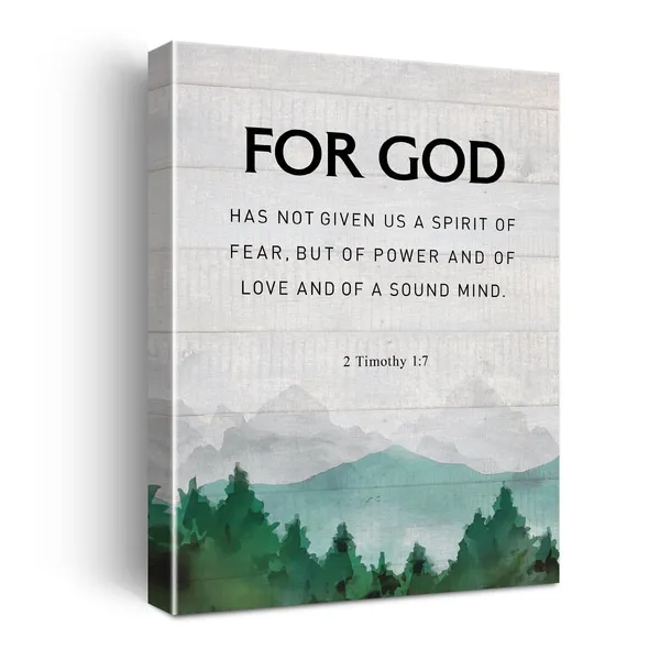 Multicolor_Christian_|_For_God_Has_Not_Given_Us_the_Spirit_of_Fear_2_Timothy_1:7_Canvas_Wall_Art_|_For_Office_Home_Decor_-_Positive_Scripture_Canvas_Print_Wall_Art_Painting_Ready_to_Hang_Baptism_Gifts_-_Easel_&_Hanging_Hook_12_x_16_Inch