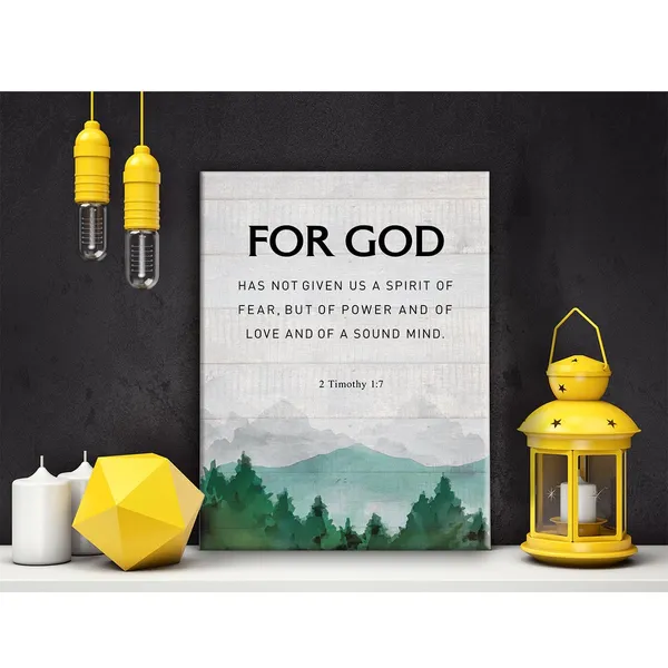 Multicolor_Christian_|_For_God_Has_Not_Given_Us_the_Spirit_of_Fear_2_Timothy_1:7_Canvas_Wall_Art_|_For_Office_Home_Decor_-_Positive_Scripture_Canvas_Print_Wall_Art_Painting_Ready_to_Hang_Baptism_Gifts_-_Easel_&_Hanging_Hook_12_x_16_Inch