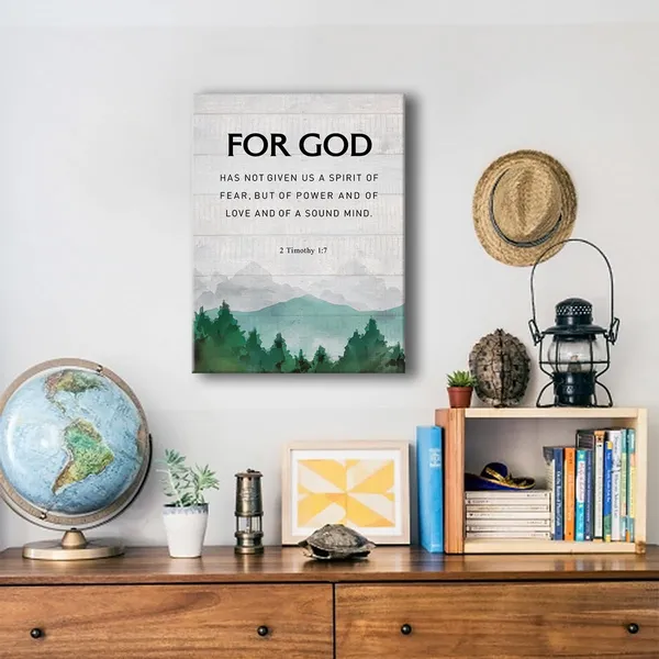 Multicolor_Christian_|_For_God_Has_Not_Given_Us_the_Spirit_of_Fear_2_Timothy_1:7_Canvas_Wall_Art_|_For_Office_Home_Decor_-_Positive_Scripture_Canvas_Print_Wall_Art_Painting_Ready_to_Hang_Baptism_Gifts_-_Easel_&_Hanging_Hook_12_x_16_Inch