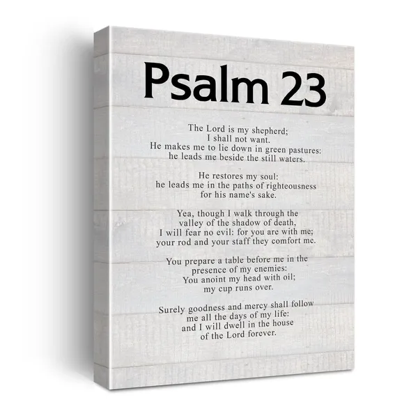 Multicolor_Christian_Psalm_23_the_Lord_is_My_Shepherd_Poster_Canvas_Wall_Art_|_For_Home_Office_Decor_-_Positive_Scripture_Canvas_Print_Wall_Art_Painting_Ready_to_Hang_Gifts_-_Easel_&_Hanging_Hook_12_x_16_Inch