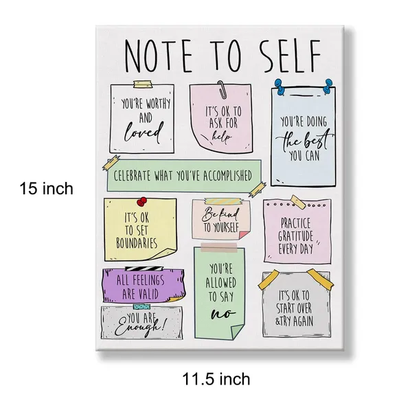 Multicolor_Mental_Health_Affirmations_Poster_Canvas_Wall_Art_|_For_Therapy_Office_Decor_-_Positive_Note_to_Self_Canvas_Print_Wall_Art_Painting_Ready_to_Hang_Gifts_-_Easel_&_Hanging_Hook_12_x_16_Inch