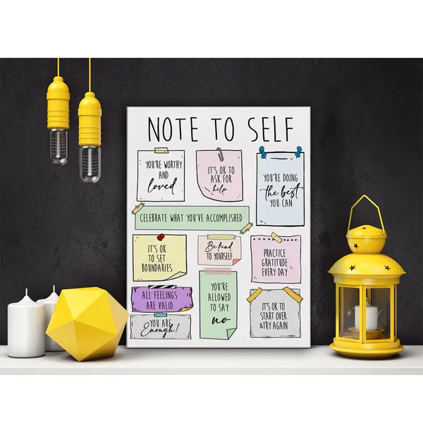 Multicolor_Mental_Health_Affirmations_Poster_Canvas_Wall_Art_|_For_Therapy_Office_Decor_-_Positive_Note_to_Self_Canvas_Print_Wall_Art_Painting_Ready_to_Hang_Gifts_-_Easel_&_Hanging_Hook_12_x_16_Inch