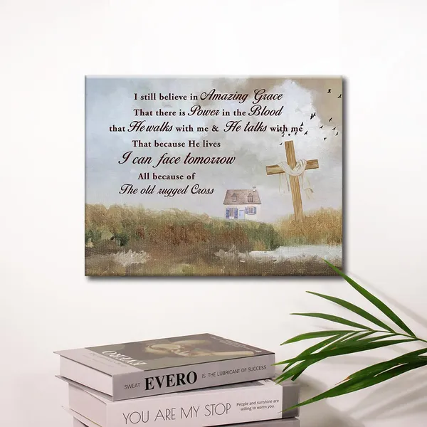 Multicolor_Inspirational_Motivational_Christian_Poster_Canvas_Wall_Art_|_For_Home_Decor_Positive_I_Still_Believe_in_Amazing_Grace_Canvas_Print_Painting_Framed_Religious_Gifts_-_Easel_&_Hanging_Hook_12_x_16_Inch
