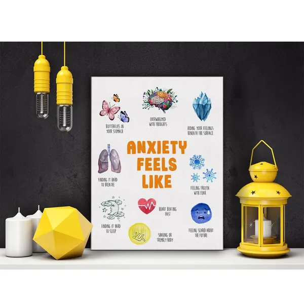 Multicolor_Mental_Health_Poster_Canvas_Wall_Art_|_For_Therapy_Office_Home_Decor_-_Anxiety_Feels_Like_Canvas_Print_Wall_Art_Psychology_Painting_Ready_to_Hang_Gifts_-_Easel_&_Hanging_Hook_12_x_16_Inch