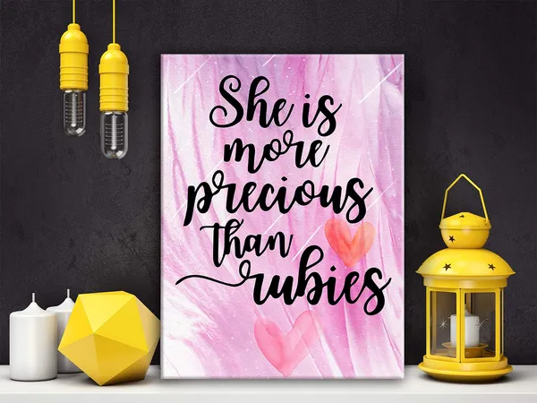 Multicolor_She_is_More_Precious_than_Rubies_Poster_Canvas_Wall_Art_|_For_Nursery/Home/Girls_Room_Decor_-_Inspirational_Quotes_Canvas_Wall_Art_-_Bible_Verse_Quote_Canvas_Print_Wall_Art_Painting_Ready_to_Hang_Home_Decoration_Gift_-_12_x_16_Inch