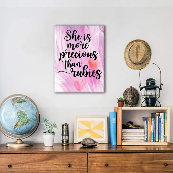 Multicolor_She_is_More_Precious_than_Rubies_Poster_Canvas_Wall_Art_|_For_Nursery/Home/Girls_Room_Decor_-_Inspirational_Quotes_Canvas_Wall_Art_-_Bible_Verse_Quote_Canvas_Print_Wall_Art_Painting_Ready_to_Hang_Home_Decoration_Gift_-_12_x_16_Inch