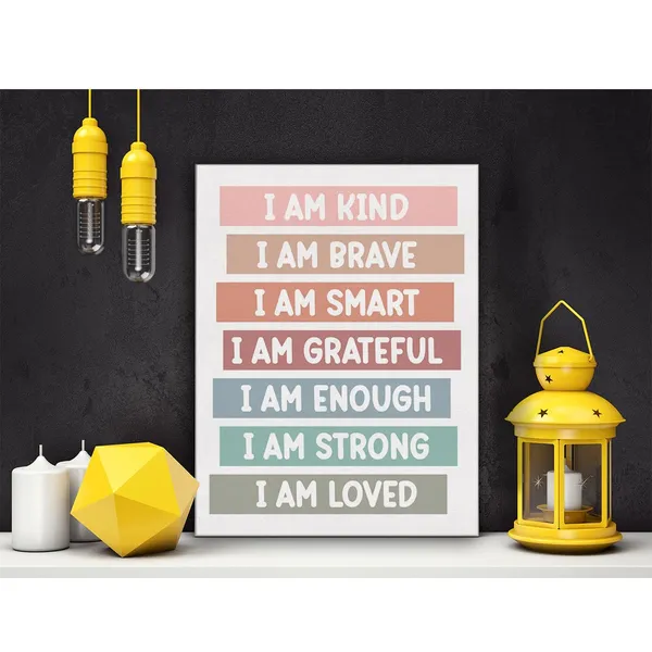 Multicolor_Positive_Affirmation_Poster_Canvas_Wall_Art_|_For_Nursery_Playroom_Decor_Inspirational_Affirmations_Canvas_Print_Wall_Art_Painting_Ready_to_Hang_-_Easel_&_Hanging_Hook_12_x_16_Inch