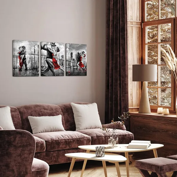 Multicolor_3_Pieces_Dancing_Couple_Painting_Canvas_Romantic_Tango_Dancer_Art_Picture_with_New_York_Brooklyn_Bridge_Poster_Print_Artwork_|_For_Bedroom_Living_Room_Decorations_(Red,_Small)