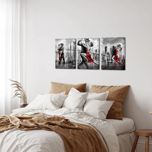 Multicolor_3_Pieces_Dancing_Couple_Painting_Canvas_Romantic_Tango_Dancer_Art_Picture_with_New_York_Brooklyn_Bridge_Poster_Print_Artwork_|_For_Bedroom_Living_Room_Decorations_(Red,_Small)