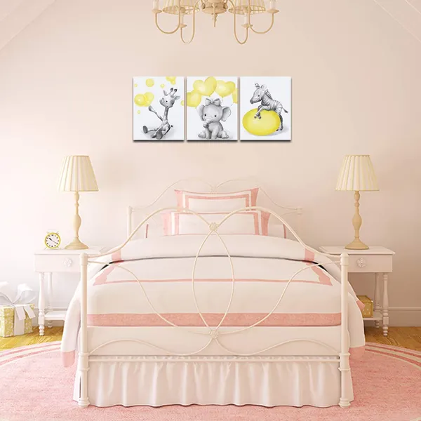 Multicolor_Lovely_Animal_Wall_Art_Elephant_Giraffe_Zebra_Art_Prints_Vintage_Grey_and_Yellow_Decoration_Modern_Kids_Bedroom_Bathroom_Decor