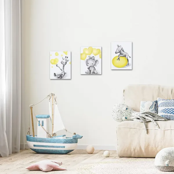 Multicolor_Lovely_Animal_Wall_Art_Elephant_Giraffe_Zebra_Art_Prints_Vintage_Grey_and_Yellow_Decoration_Modern_Kids_Bedroom_Bathroom_Decor