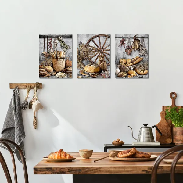 Multicolor_Rustic_Kitchen_Canvas_Wall_Art_Food_Painting_Pictures_Prints_Vintage_Farmhouse_Dining_Room_Restaurant_Decor_(Small)